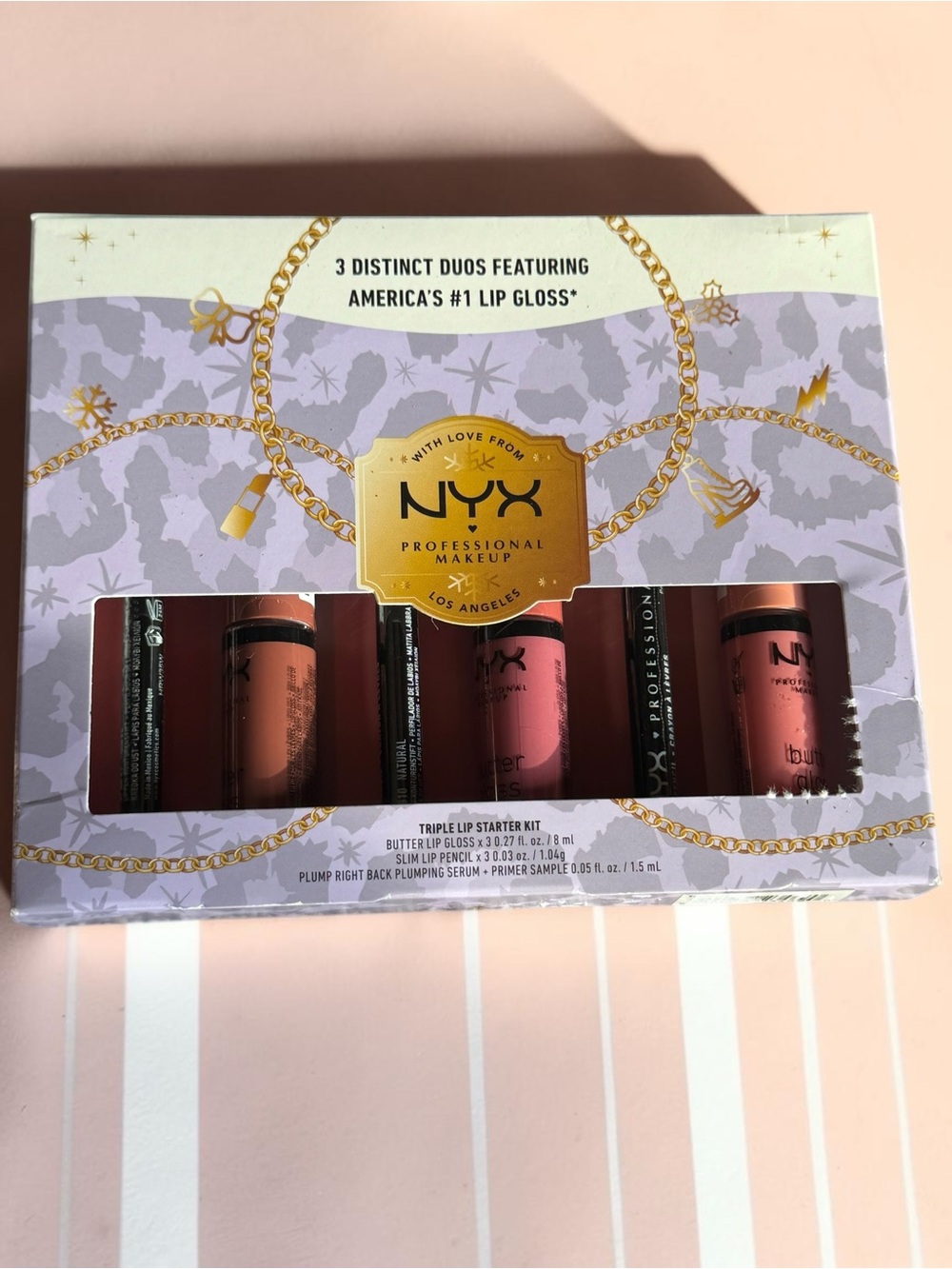 NYX Triple Lip Starter Kit – Pink, Peach & Coral Glosses
